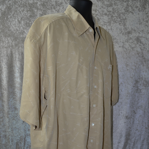 SEAN JOHN LOGO PATTERN CASUAL BUTTON FRONT SHIRT - Picture 3 of 8